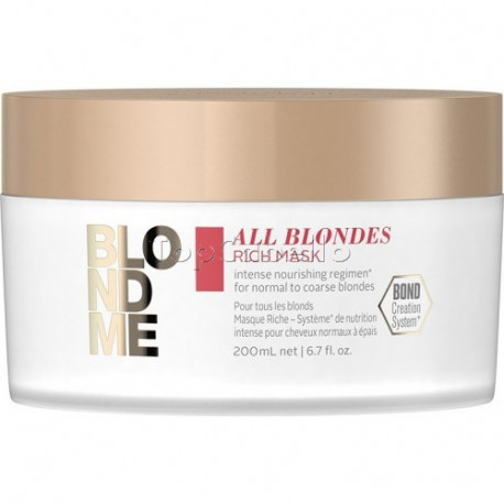 Mascarilla Enriquecida para todo tipo de rubios BLONDME RICH ALL BLONDES 200 ml