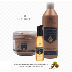 Pack Hidratante y Reparador MACADAMIA Crioxidil (Champú + Mascarilla + Sérum)