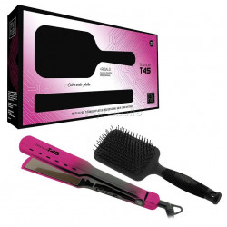 Set MyHair Plancha T45 Rosa + Paddle Brush Black BY AGV