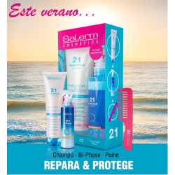 Pack Solar Protección Verano SALERM 21 (Champú + Spray Protector + Peine)