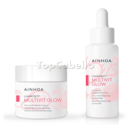 PACK Facial Piel Seca Multivitaminas MULTIVIT GLOW Ainhoa (Crema Rica + Serum)