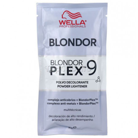 Polvo Decolorante BLONDOR PLEX 9 - Hasta 9 niveles aclarado- Complejo Anticobrizo- Sobre 30gr