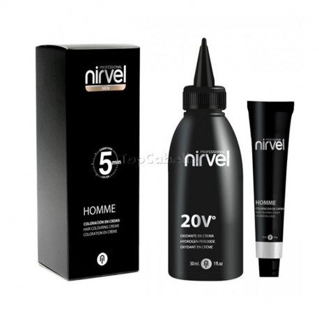 Tinte en Crema NIRVEL Homme Color Men CT6 Castaño Oscuro