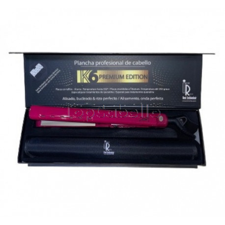 Plancha K6 Premium BURDEOS IRENE RIOS - Alisado, bucleado y rizo perfecto