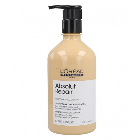 Champú Reestructurante instantáneo Expert ABSOLUT REPAIR (Protein + Gold Quinoa) LOREAL 500ml