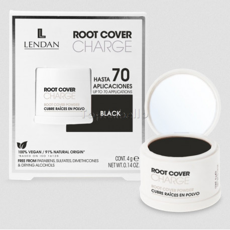 Cubre Raíces en Polvo Mineral Sin Sulfatos ROOT COVER CHARGE - Negro/Black - Lendan 4gr.