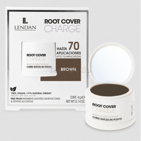 Cubre Raíces en Polvo Mineral Sin Sulfatos ROOT COVER CHARGE - Marrón/Brown - Lendan 4gr.