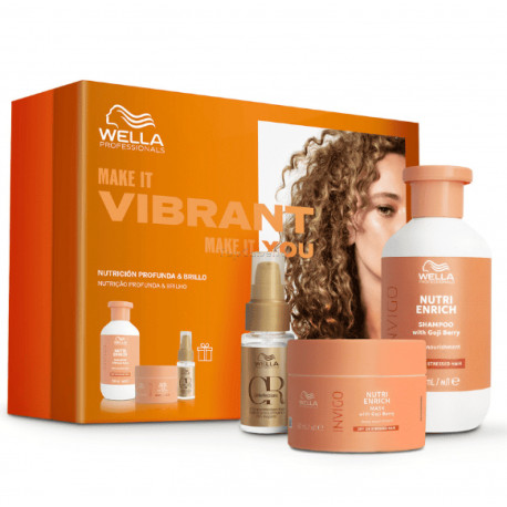 Pack WELLA INVIGO NUTRI-ENRICH Cabello Seco y Encrespado (Champú + Mascarilla + Serum)