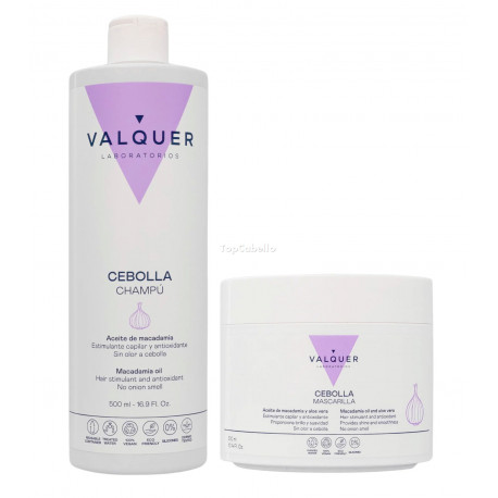 Pack Champú y Mascarilla de Cebolla VALQUER 800ml