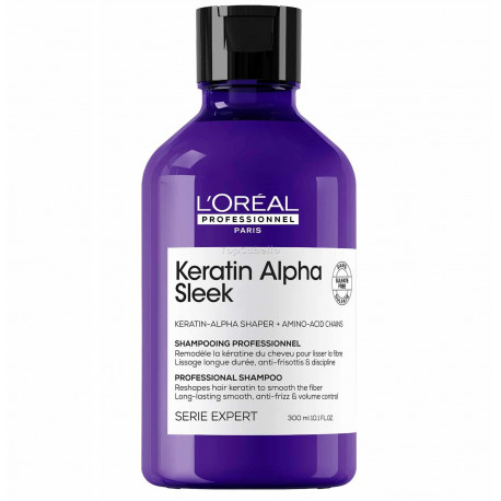 Champú Cabello Rebelde o Encrespado Expert KERATIN ALPHA SLEEK LOREAL 300ml