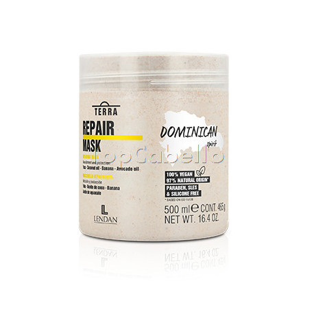 Mascarilla Reparadora Nutritiva TERRA REPAIR - 100% VEGANA - Lendan 500ml - Dominican Spirit 