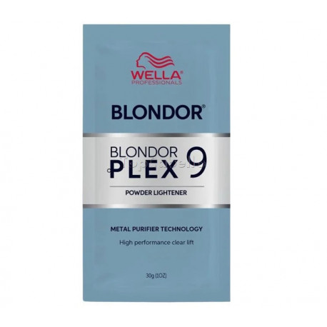 Polvo Decolorante BLONDOR PLEX 9 - Hasta 9 niveles aclarado - Metal Purifier - Sobre 30gr.