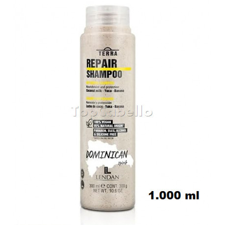 Champú Reparador Nutritivo TERRA REPAIR - 100% VEGANO - Lendan 1000ml - Dominican Spirit 