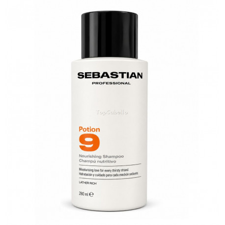 SEBASTIAN POTION 9 CHAMPÚ nutritivo e hidratante cabello seco 280ml.