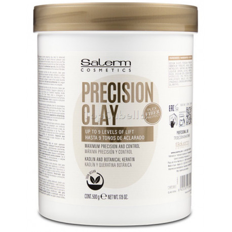 Decoloración en Arcilla Dust-free PRECISION CLAY Salerm 500gr.