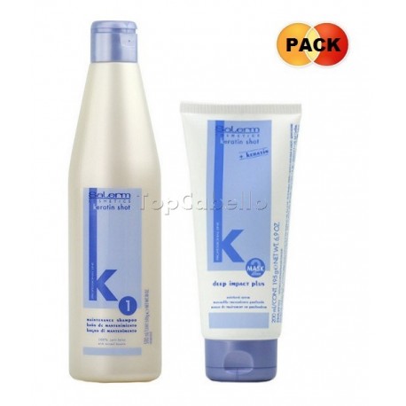 Pack KERATIN-SHOT (Champú Keratina 500ml + Mascarilla Deep Impact Plus 200ml)