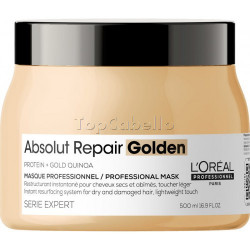 Mascarilla DORADA Reestructuración Instantánea ABSOLUT REPAIR GOLDEN (Protein + Gold Quinoa) LOREAL 500ml