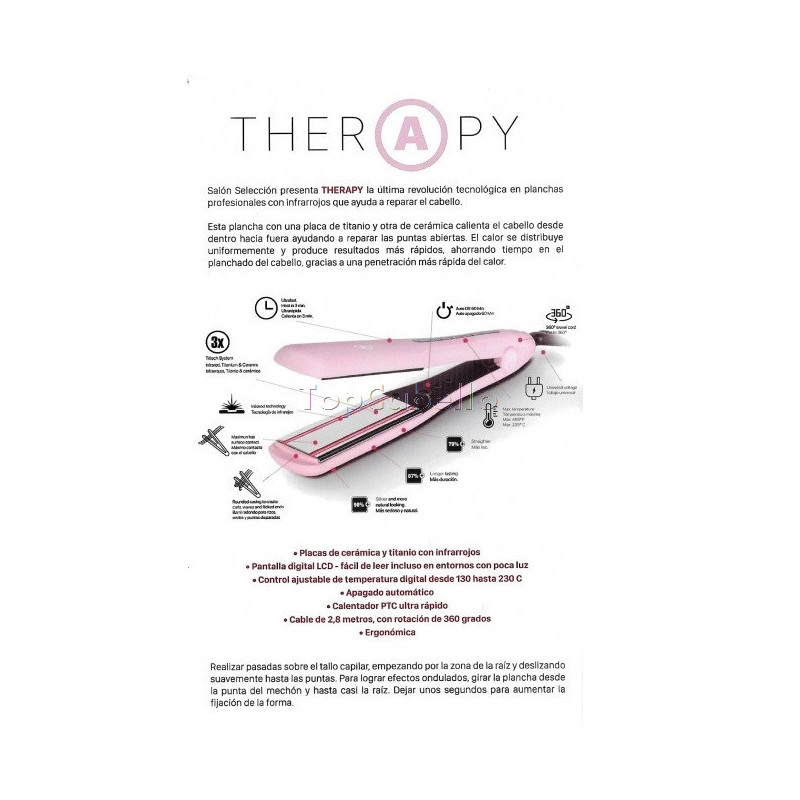 Plancha Infrarrojos THERAPY PINK EDITION Salon Seleccion - TopCabello.  Tienda Online de productos de peluquería y estética.