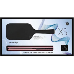 Set MyHair XS Metal Pink Gold + Paddle Brush Black BY AGV