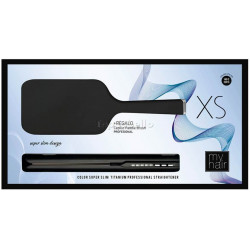 Set MyHair XS Matt Black + Paddle Brush Black BY AGV