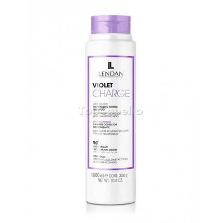 Champú Corrector Anti-Amarillos VIOLET CHARGE Lendan 1000ml - Vegano